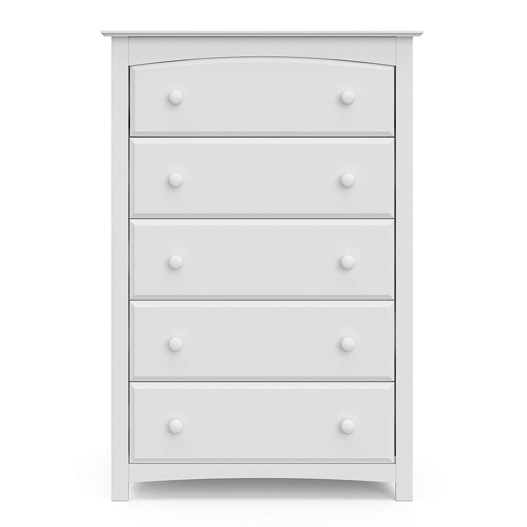 White Storkcraft Kenton 5 Drawer Dresser For Nursery
