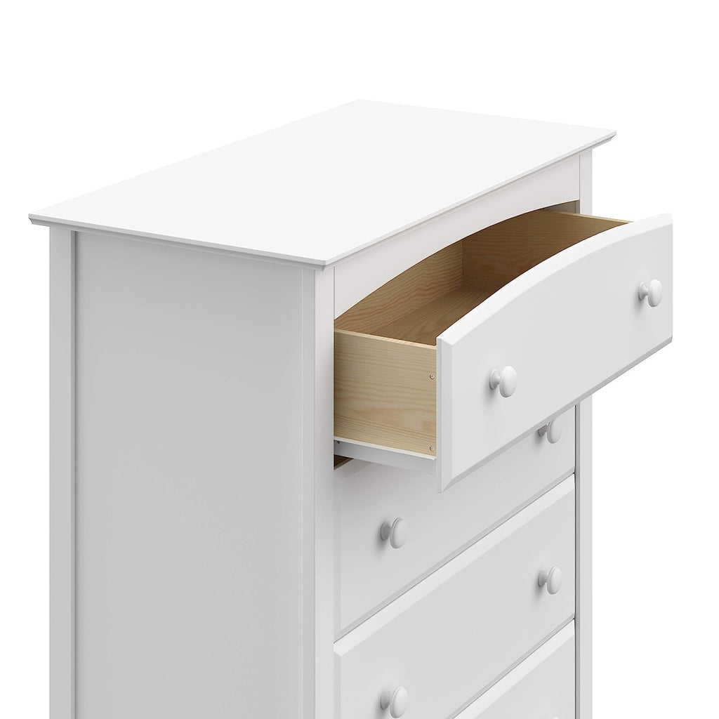 White Storkcraft Kenton 5 Drawer Dresser For Nursery