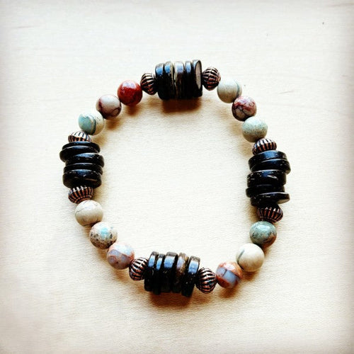 Aqua Terra and Wood Bracelet