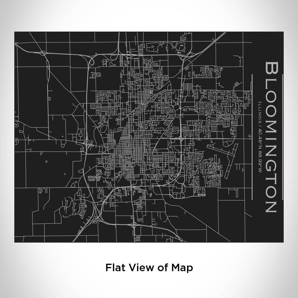 Bloomington - Illinois Map Bottle with Bamboo Top in Matte Black