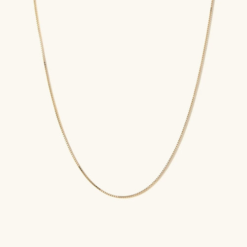 14k Gold Baby Box Chain Necklace