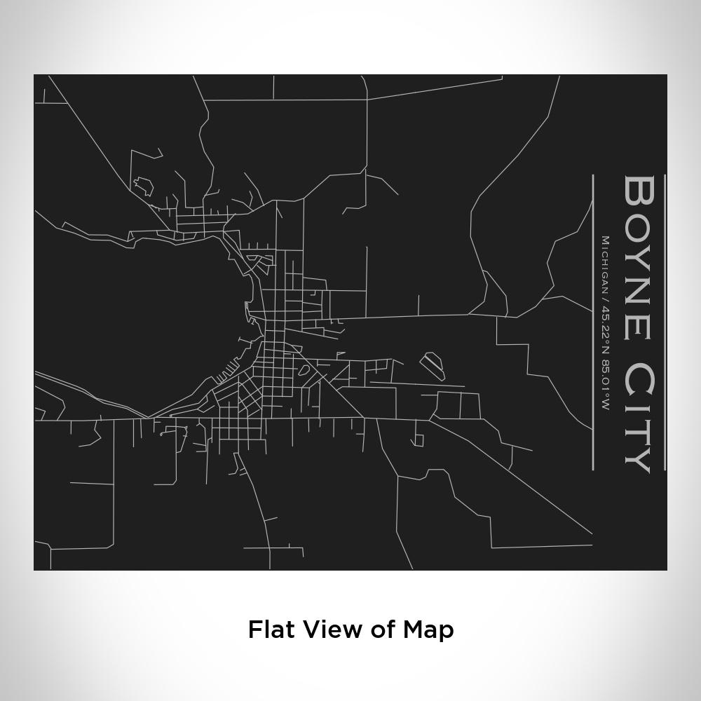 Boyne City - Michigan Map Bottle with Bamboo Top in Matte Black