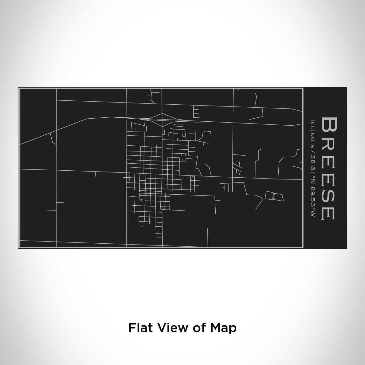 Breese - Illinois Engraved Map Insulated Bottle in Matte Black