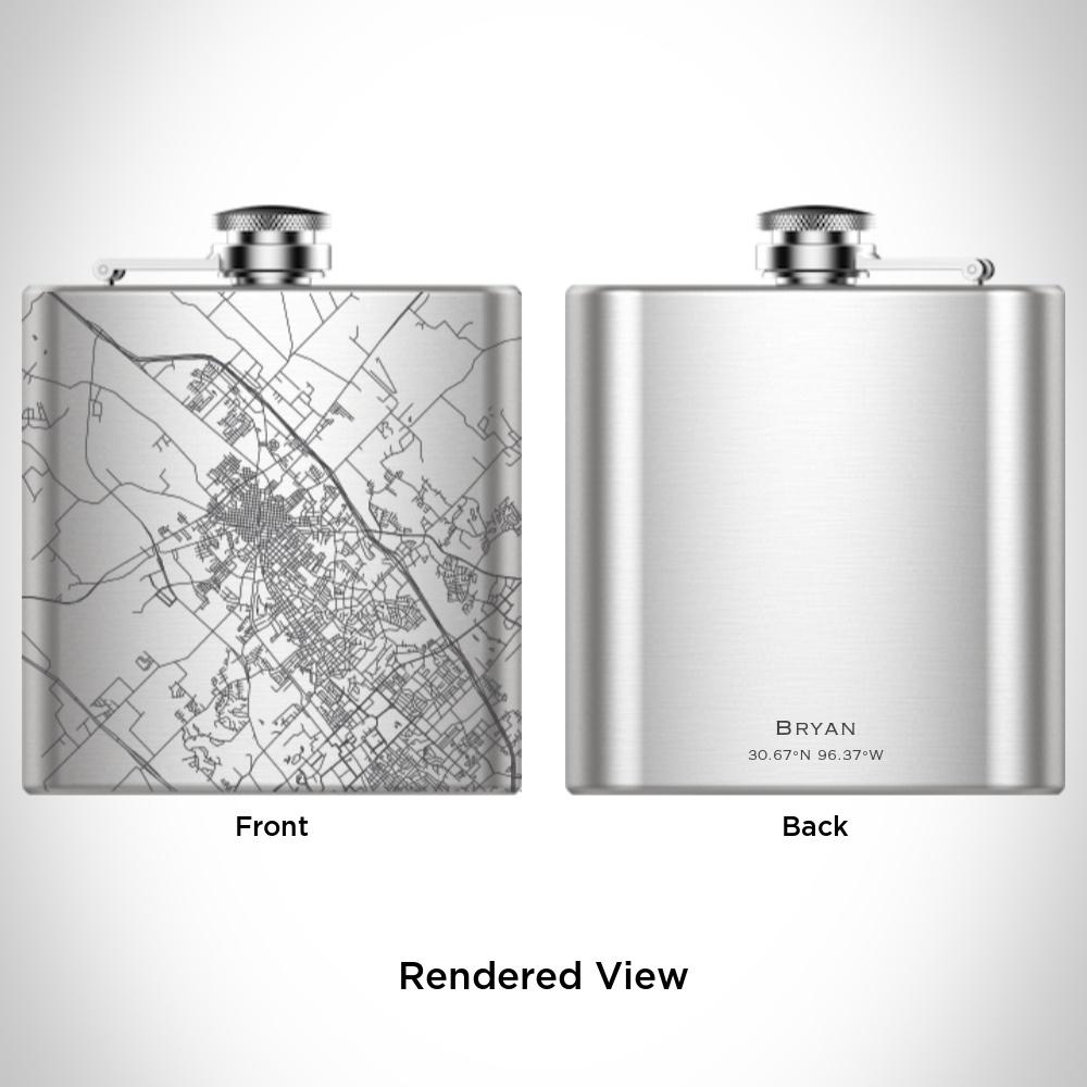 Bryan - Texas Map Hip Flask
