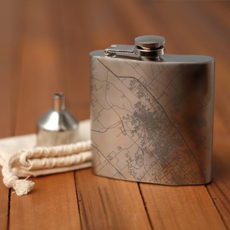 Bryan - Texas Map Hip Flask