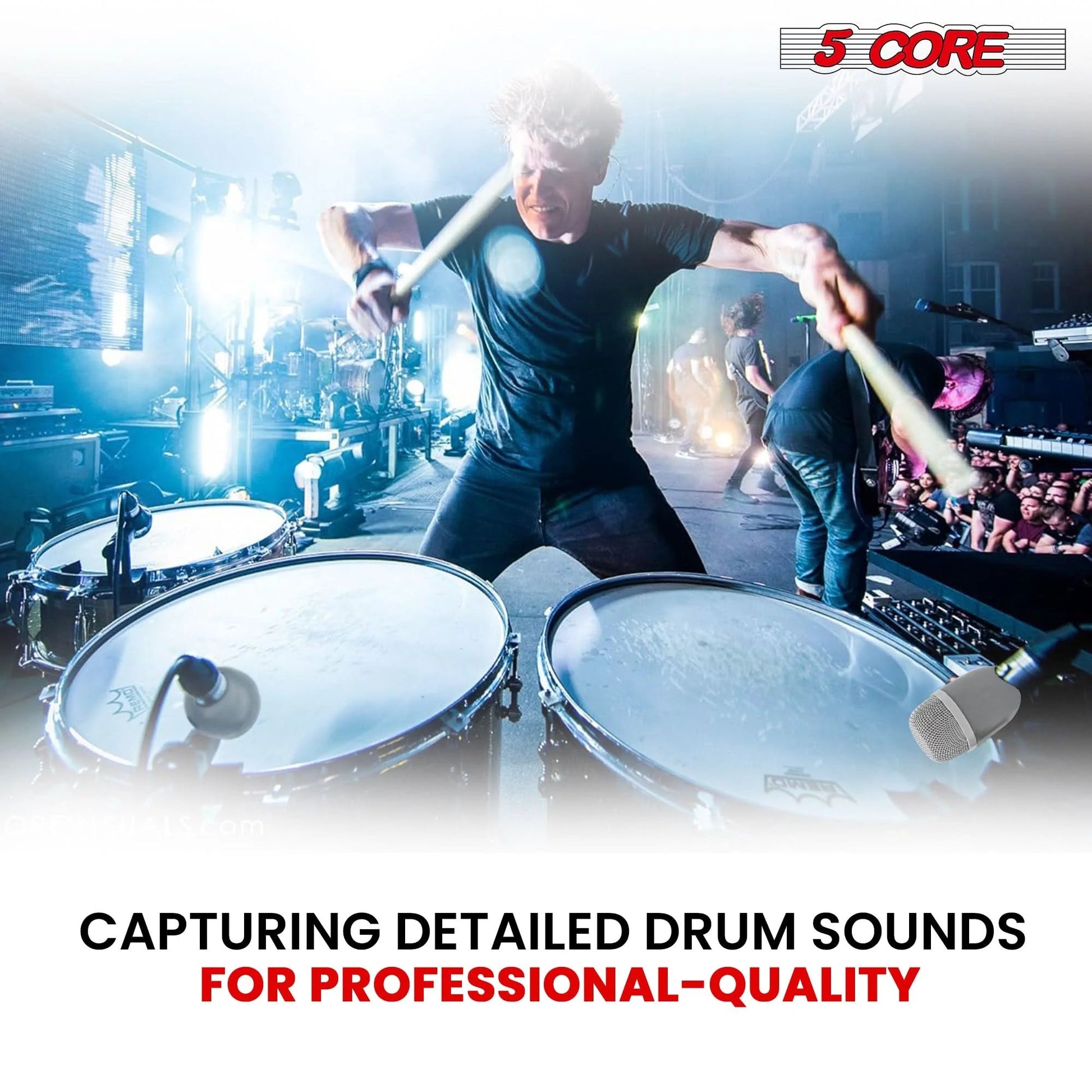 5Core Tom Snare Mic Cardioid Dynamic Microphone for Drum Kit
