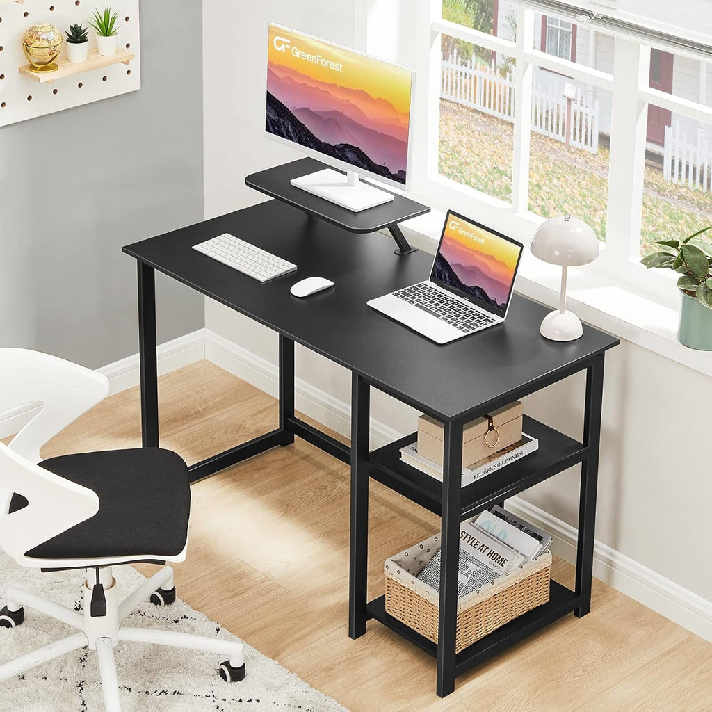 Computer Desk 39 Inch with Monitor Stand, Office Desk with Adjustable