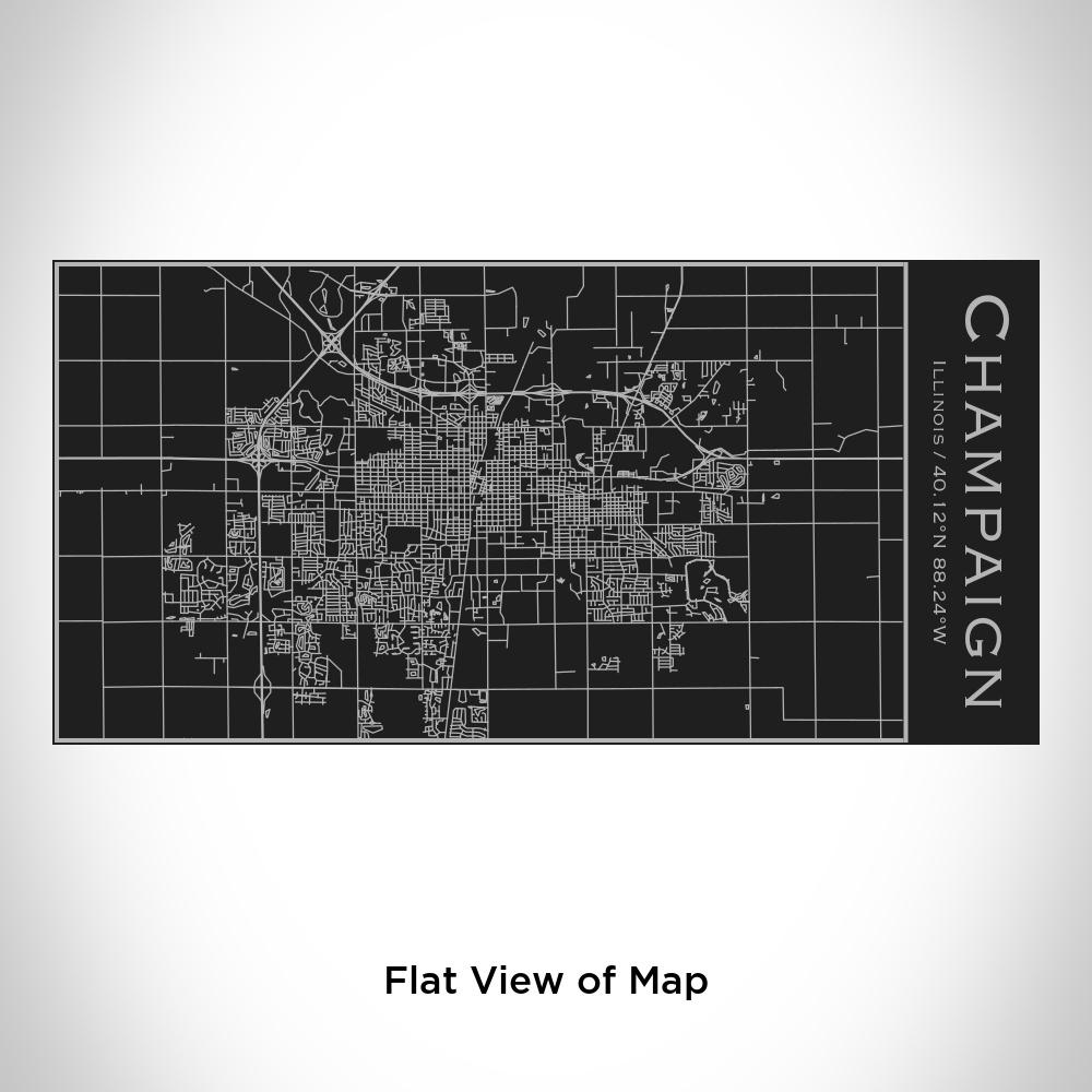Champaign - Illinois Map Insulated Bottle in Matte Black