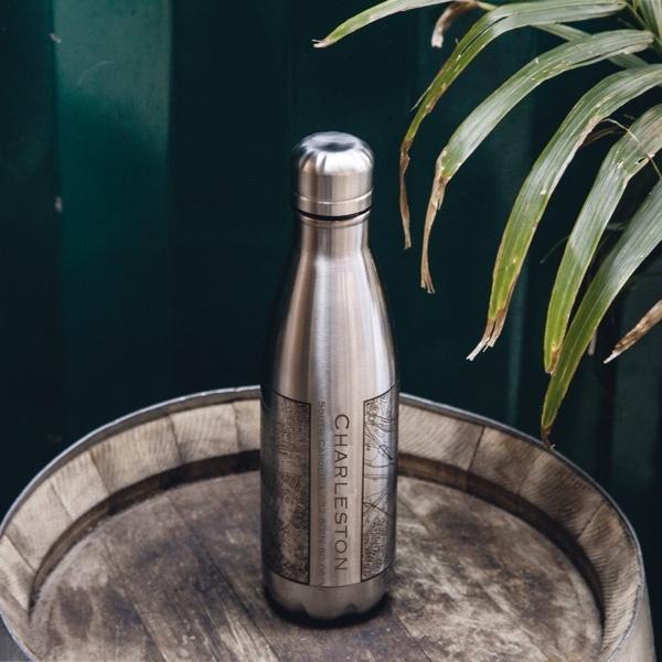 Charleston - South Carolina Map Insulated Bottle