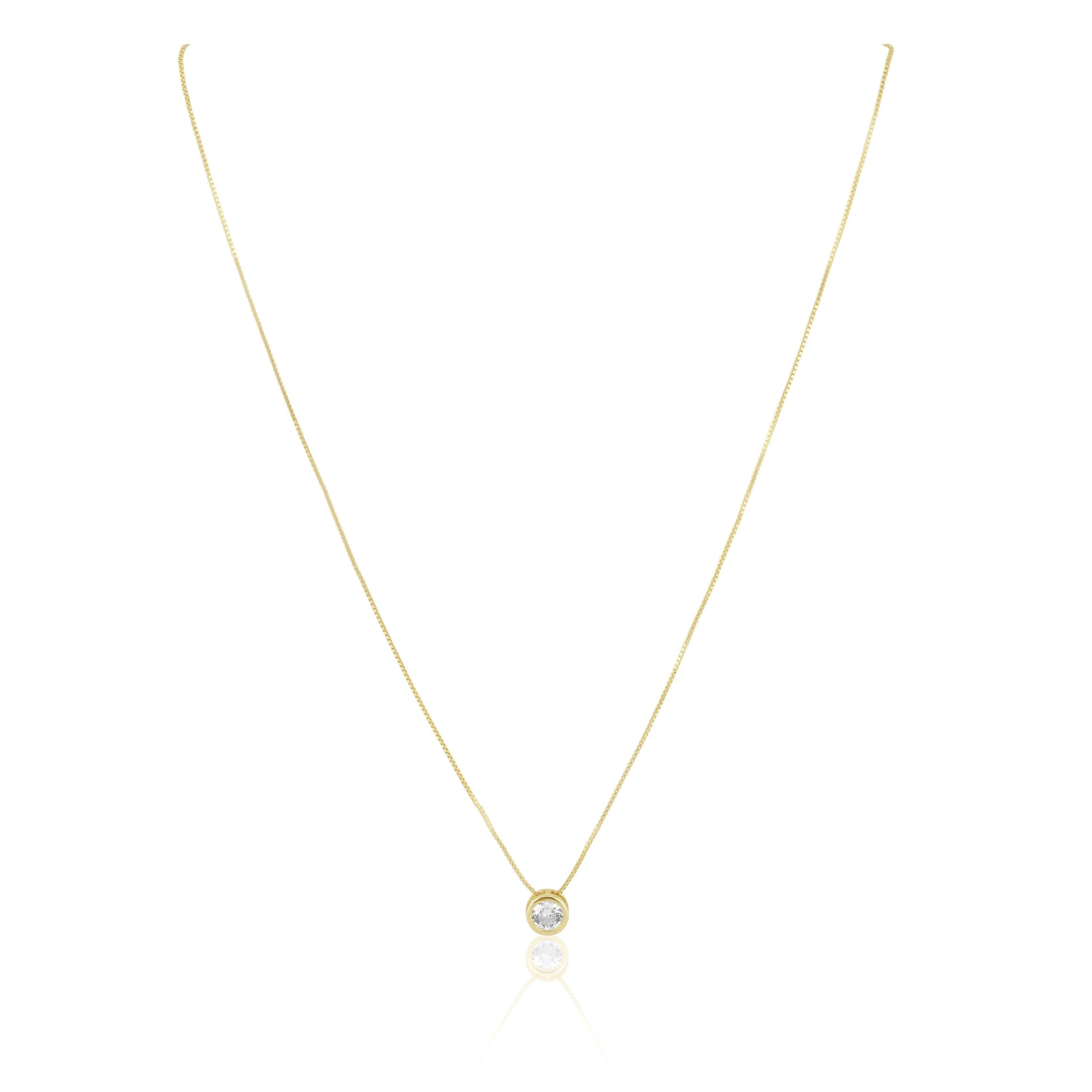 Cz Bezel Necklace