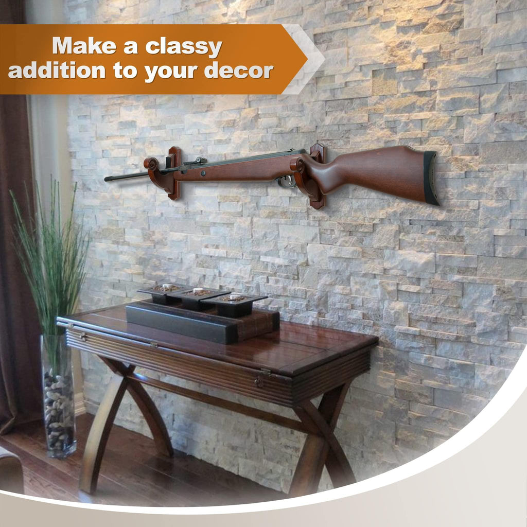 Wall Mount Gun Rack Hold Up Displays Horizontal Shotgun Bow Hanger Wood Hooks