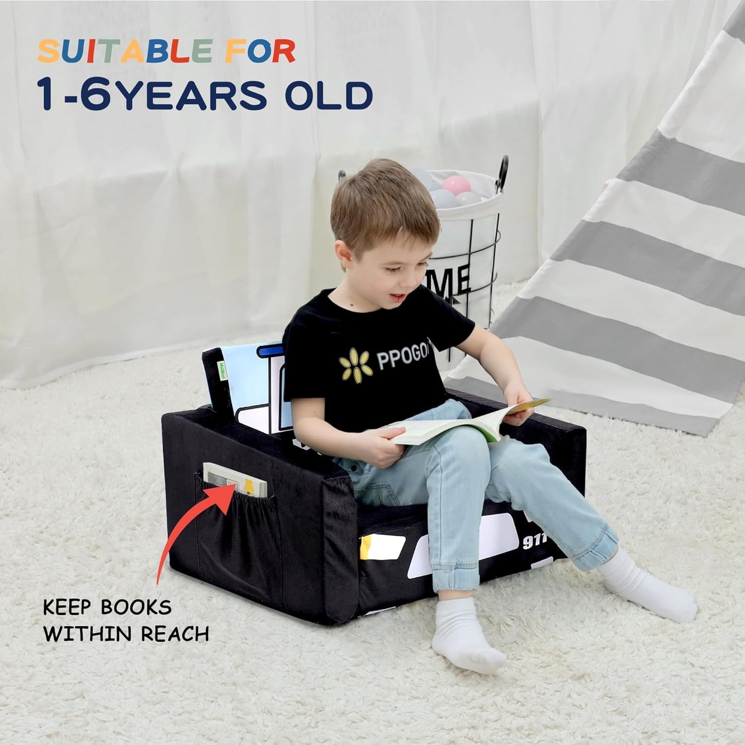 Kids Sofas Toddler Couch Bed Baby'S Upholstered Chair Sleepover Couch