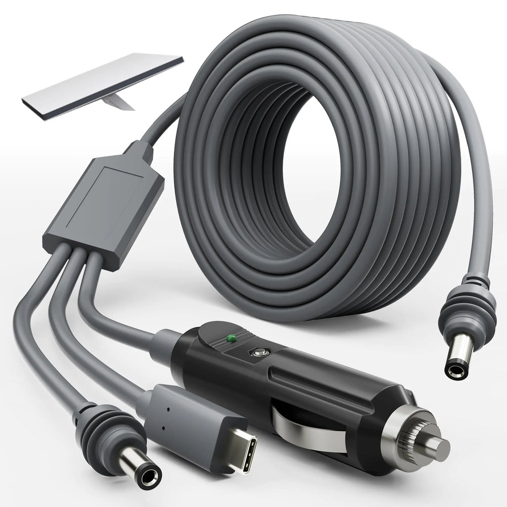 Starlink Mini 3 in 1 DC Power Cable 10FT 100W+ USB C 12-24V Cigarette Lighter Plug and DC Male Power Cable Cord for Starlink Mini Plug and Play Starlink Mini Accessories 3M