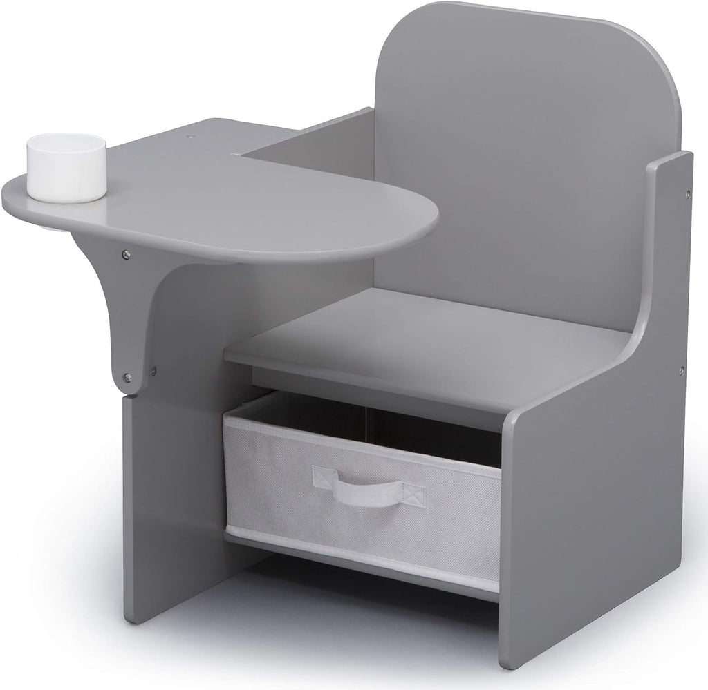 Mysize Chair Desk with Storage Bin, Grey