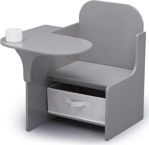Mysize Chair Desk with Storage Bin, Grey