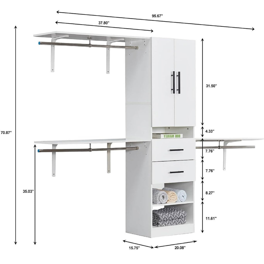 YS2D Closet Organizer System with 4 Drawers Storage