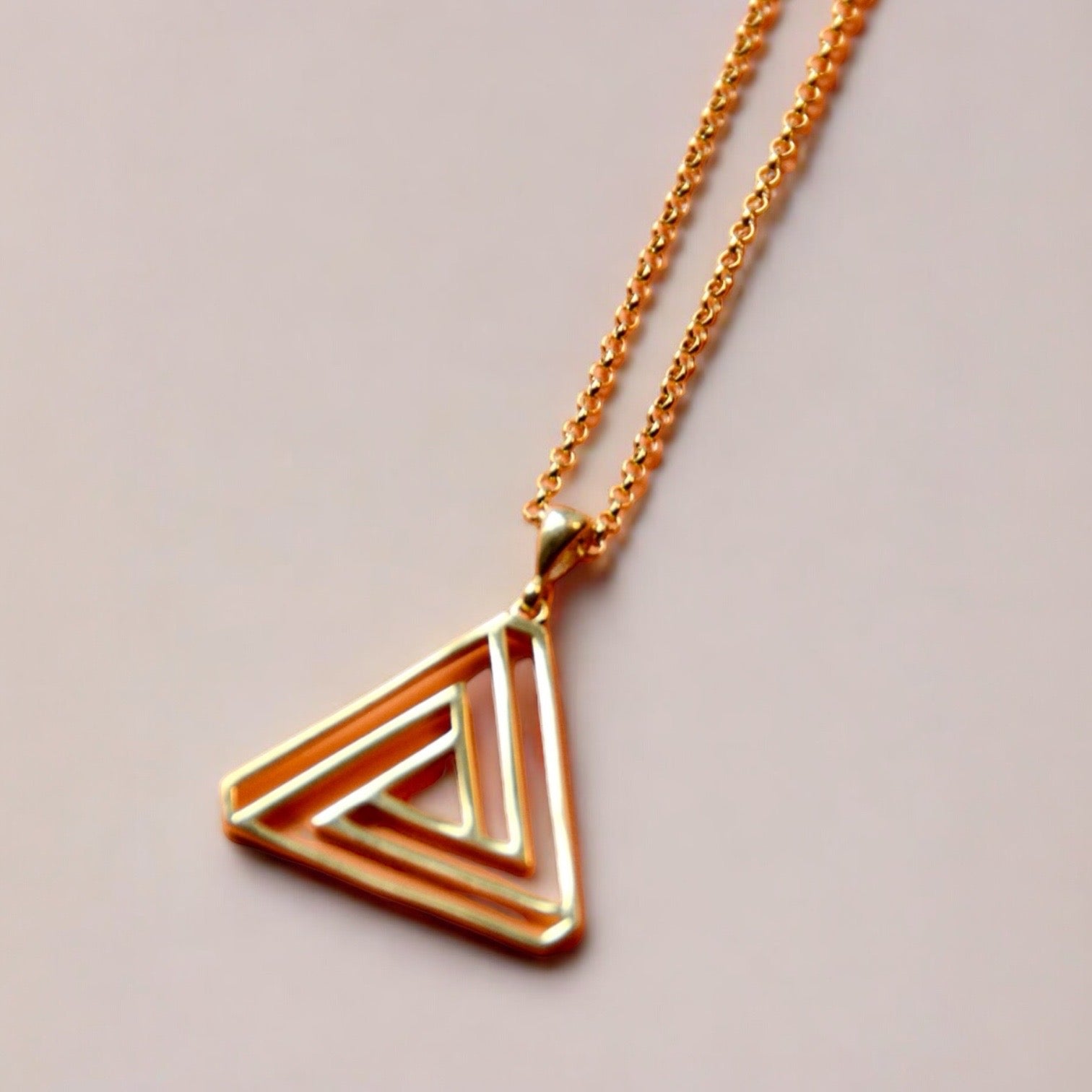 Handmade Sterling Silver Gold Plated Origami Pendant