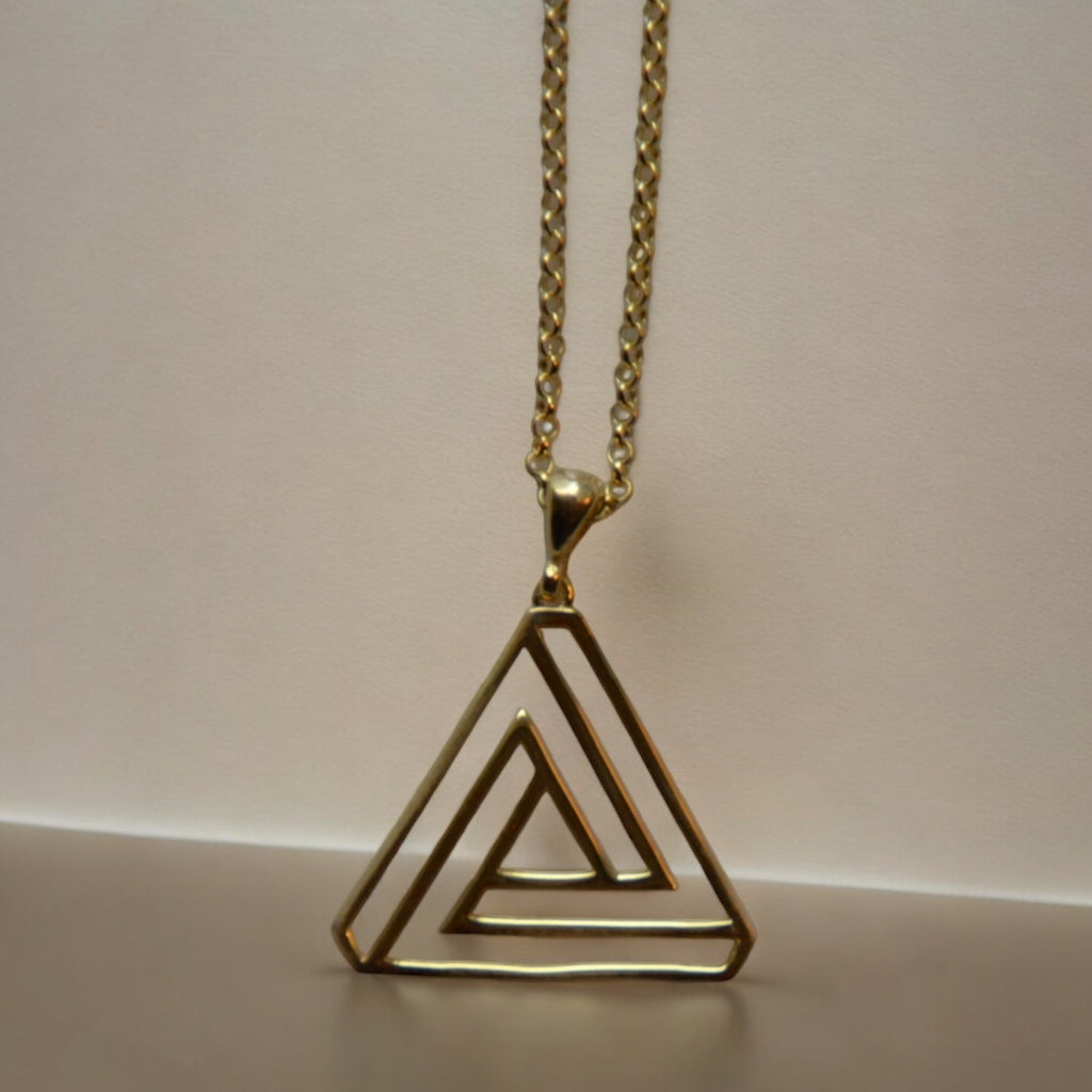 Handmade Sterling Silver Gold Plated Origami Pendant