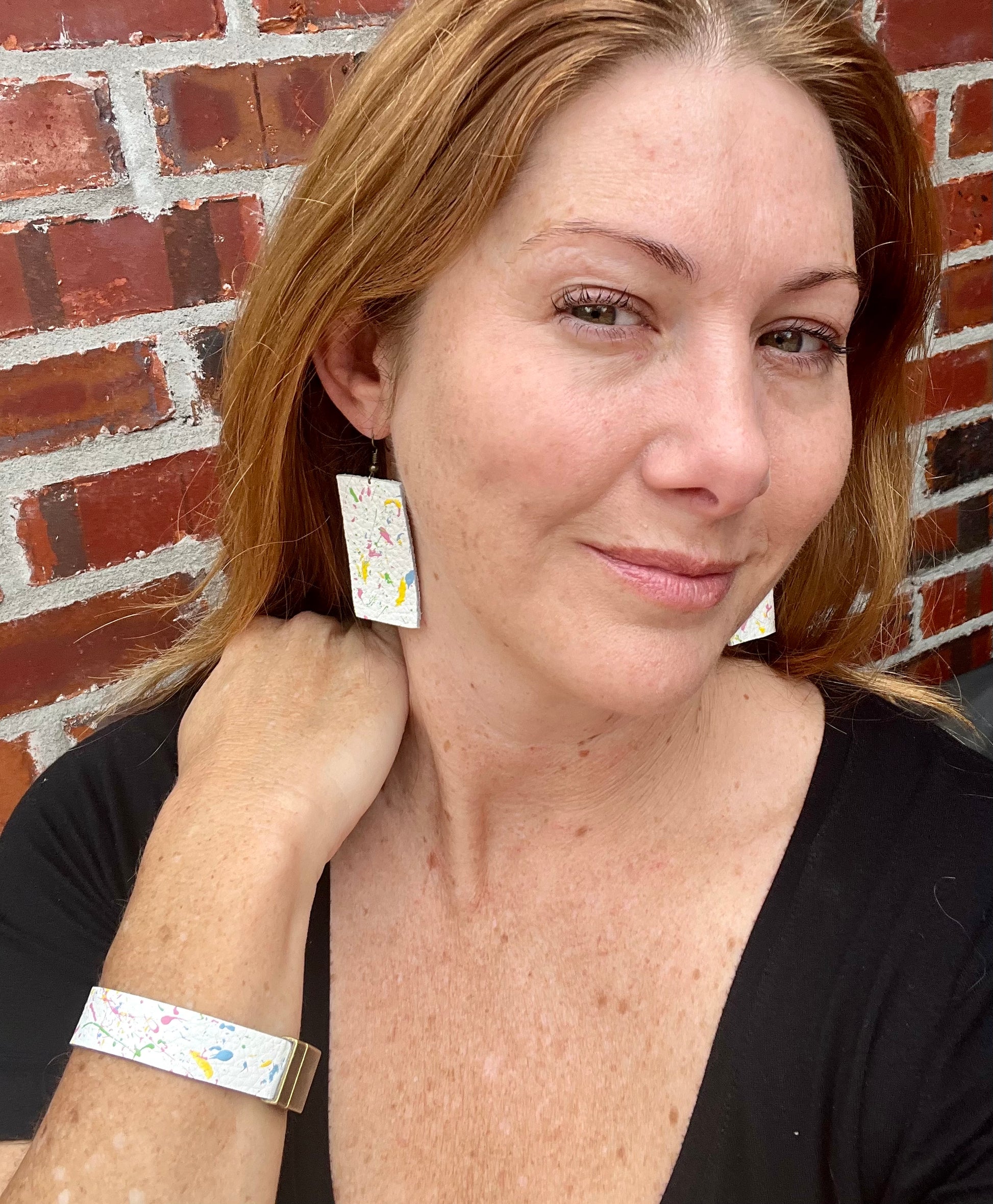 Splatter Paint Leather Cuff Bracelet