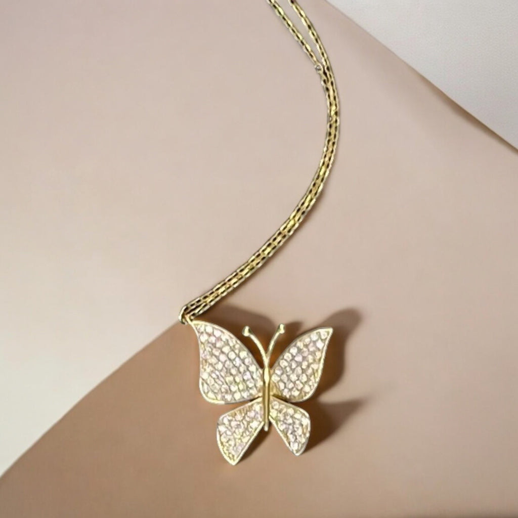 Handmade Sterling Silver Minimalist Gold Plated Butterfly Pendant