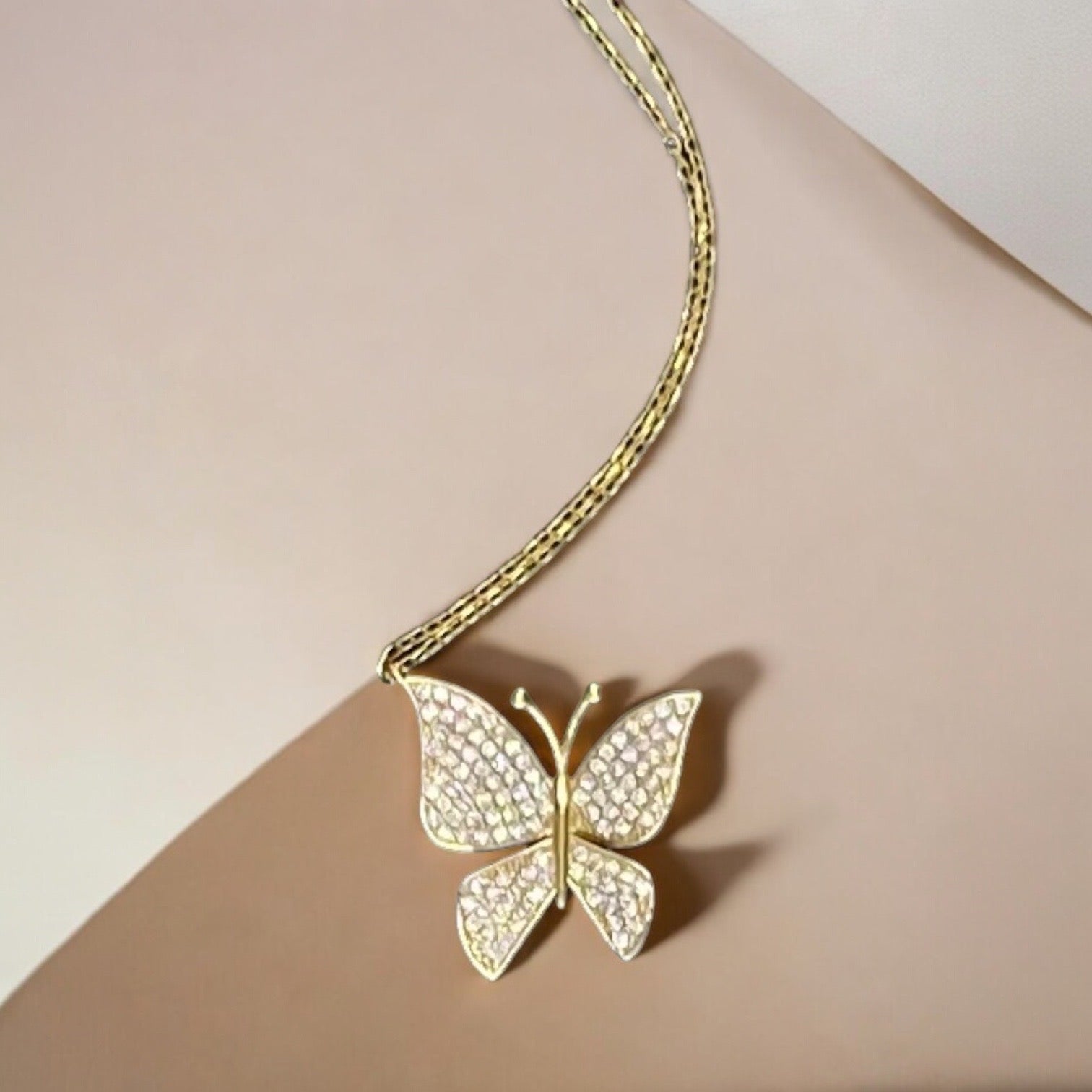 Handmade Sterling Silver Minimalist Gold Plated Butterfly Pendant
