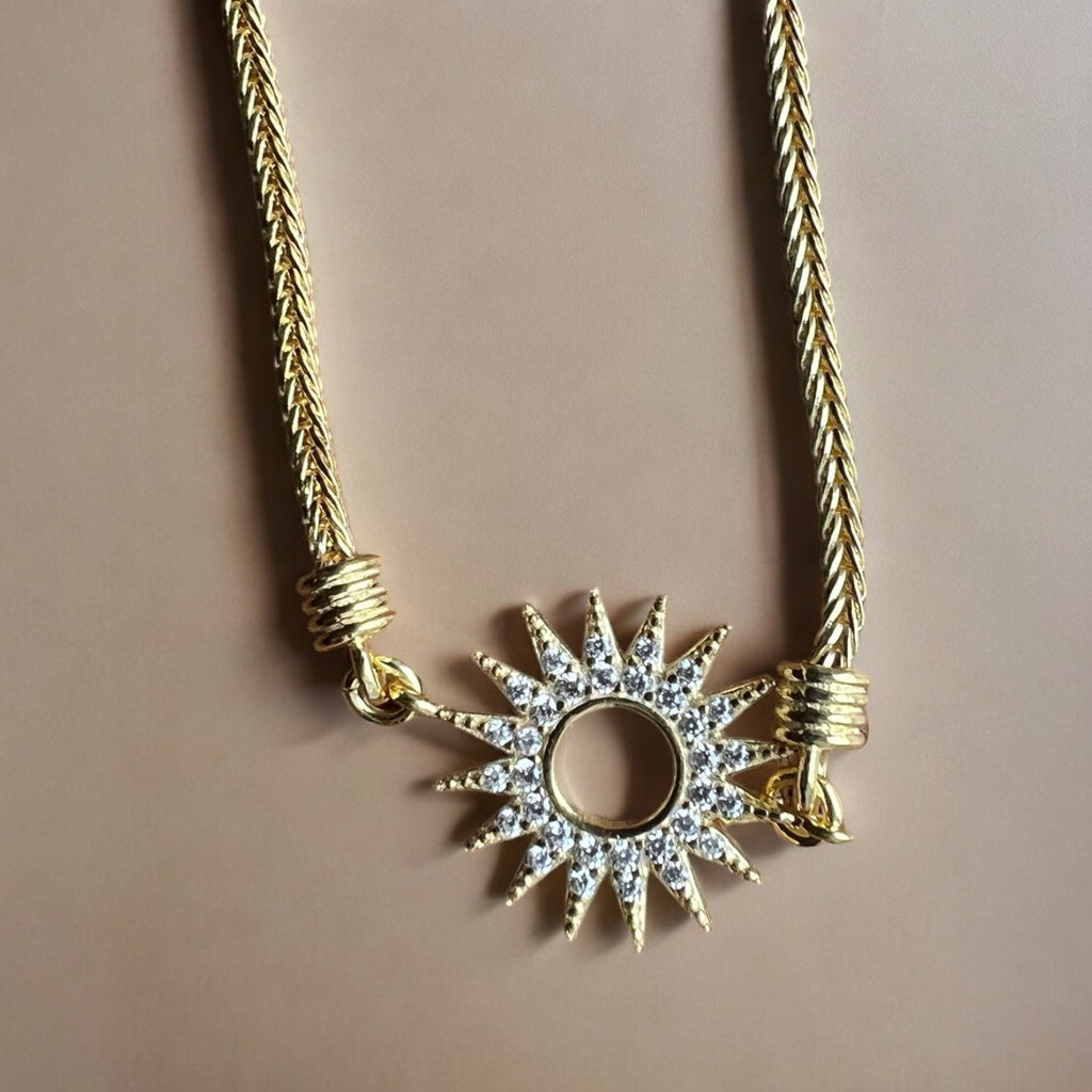 Handmade Sterling Silver with Gold Plating Sun Charm Bracelet