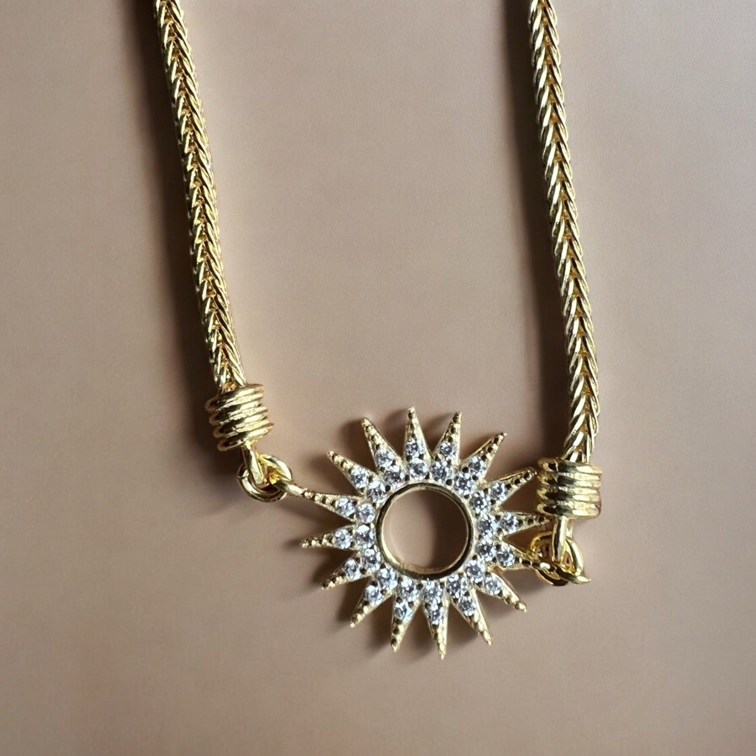 Handmade Sterling Silver with Gold Plating Sun Charm Bracelet