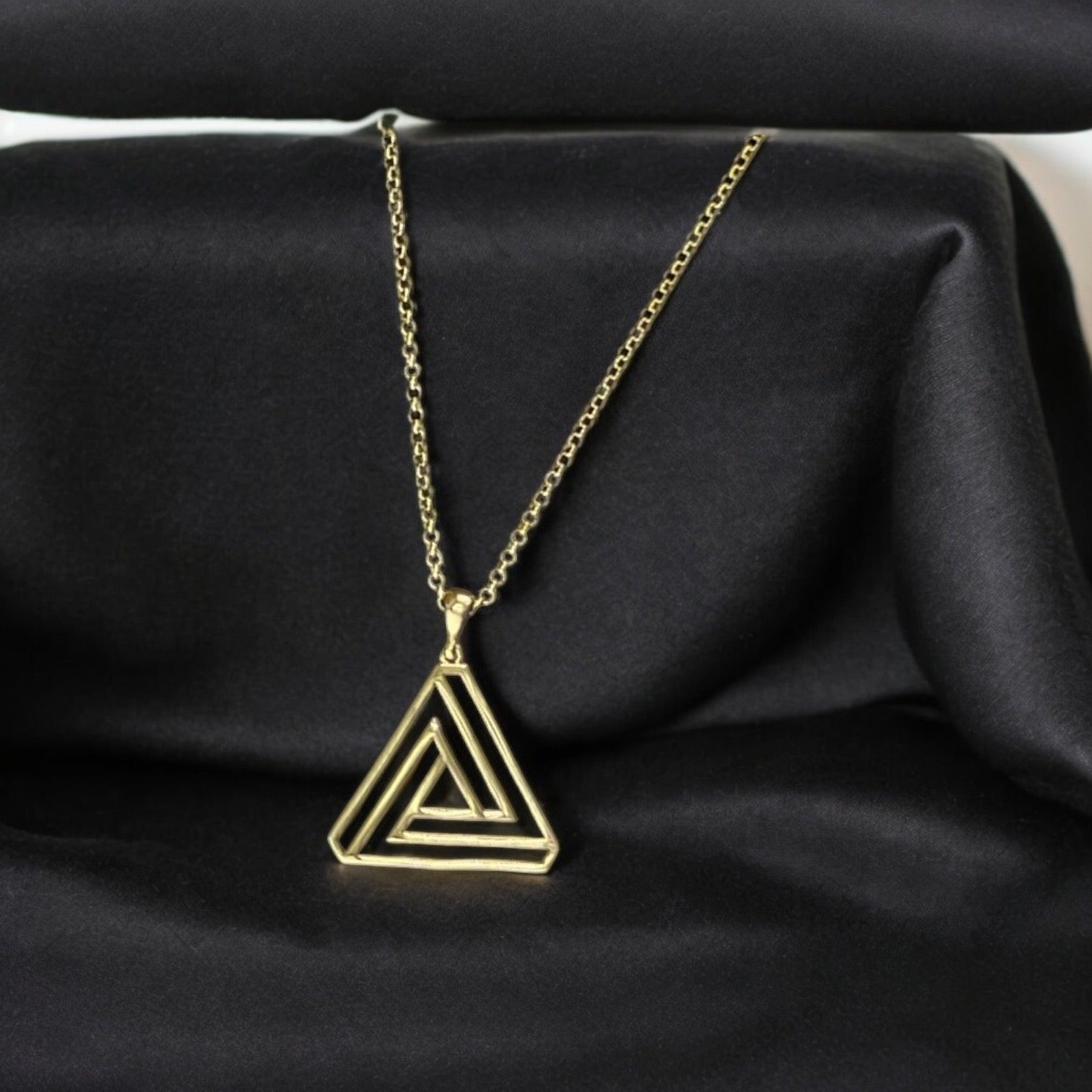 Handmade Sterling Silver Gold Plated Origami Pendant