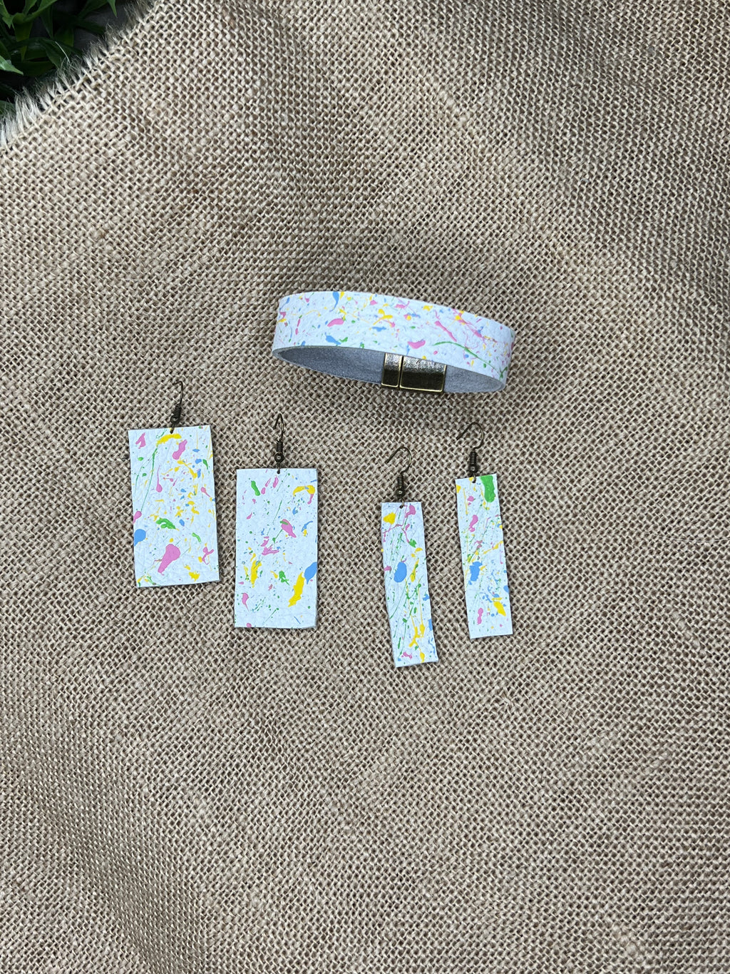 Splatter Paint Leather Cuff Bracelet