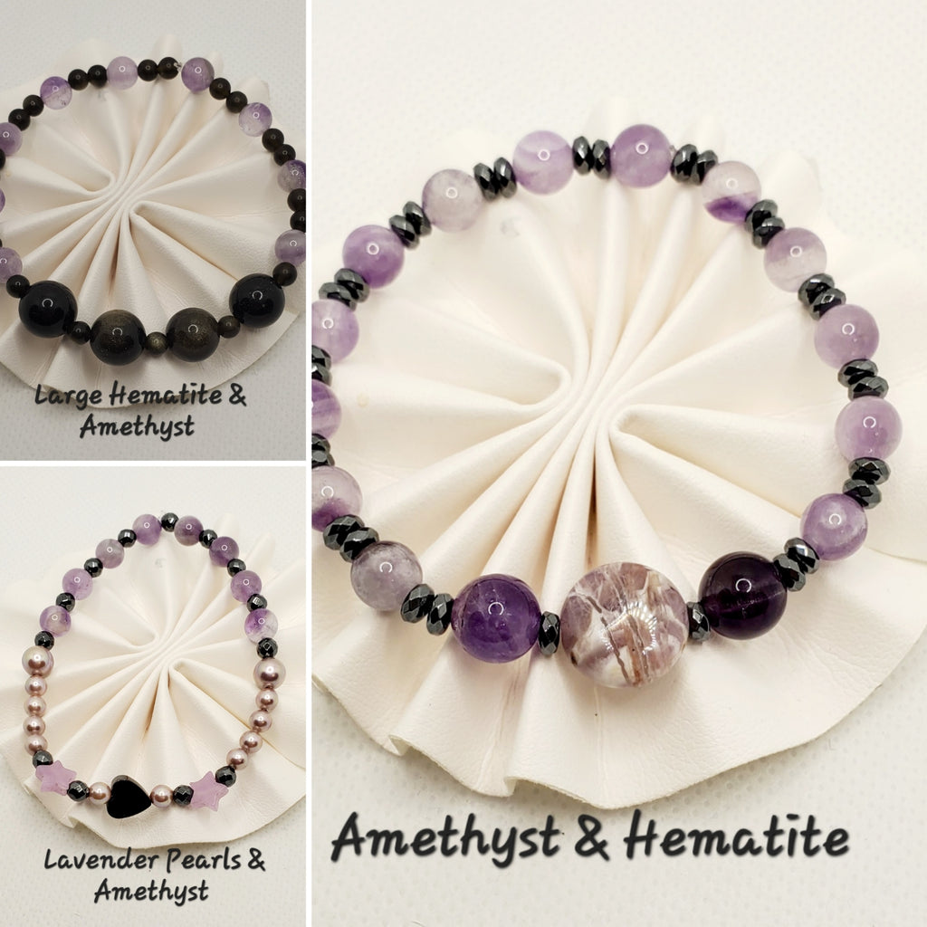 Saltwater Pearl with Crystal Beaded, Gemstone Beaded Stretch Bracelets
