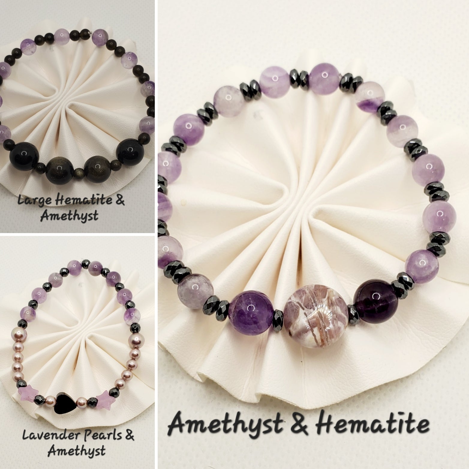 Saltwater Pearl with Crystal Beaded, Gemstone Beaded Stretch Bracelets