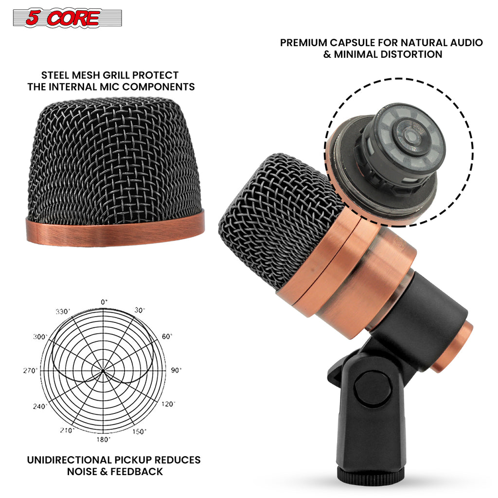 5 Core Snare Microphone XLR Wired Uni Directional Tom Drum and Other
