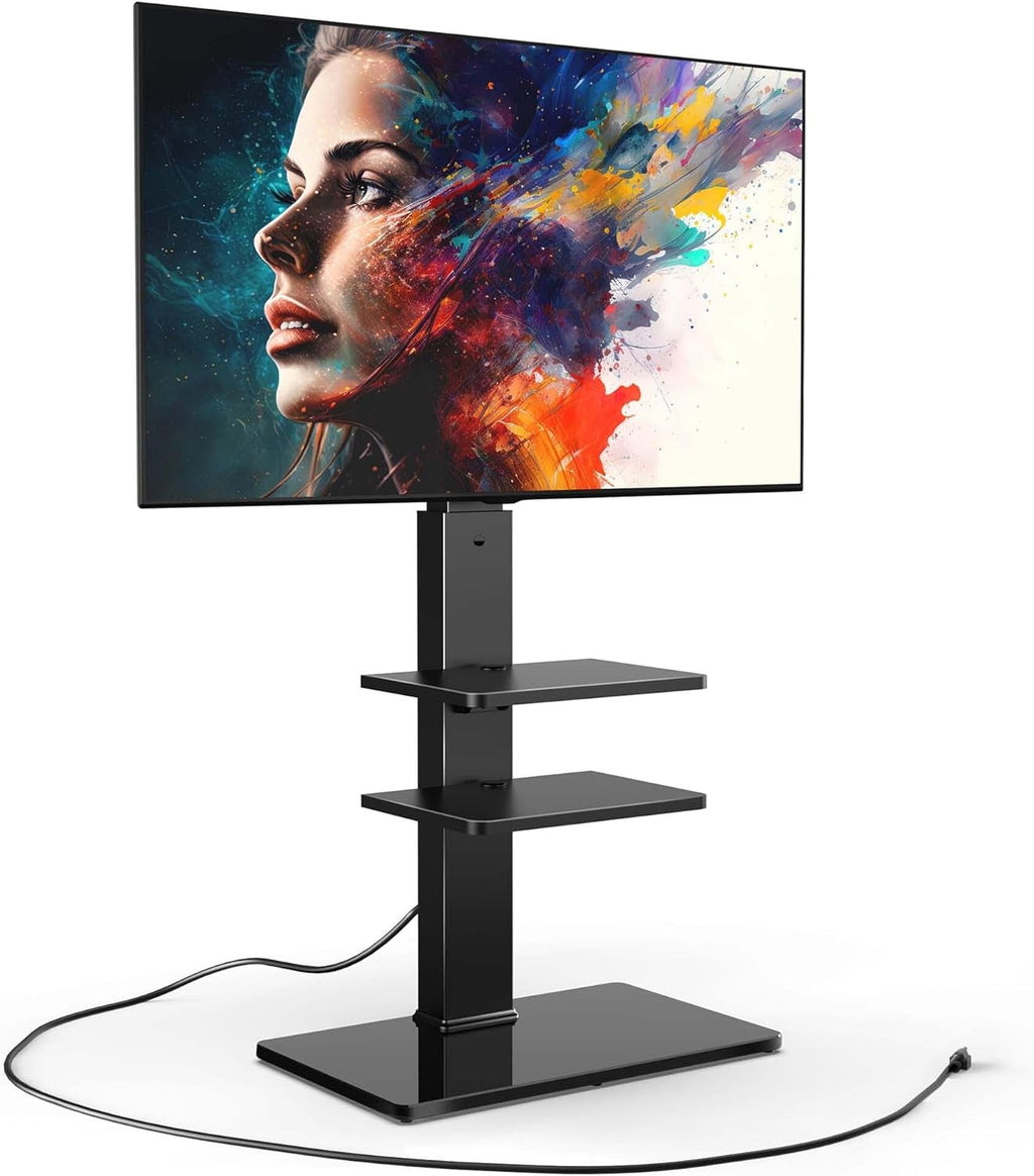 Floor TV Stand with Power Strip for Tvs 32-75 Inch Tvs, Universal TV