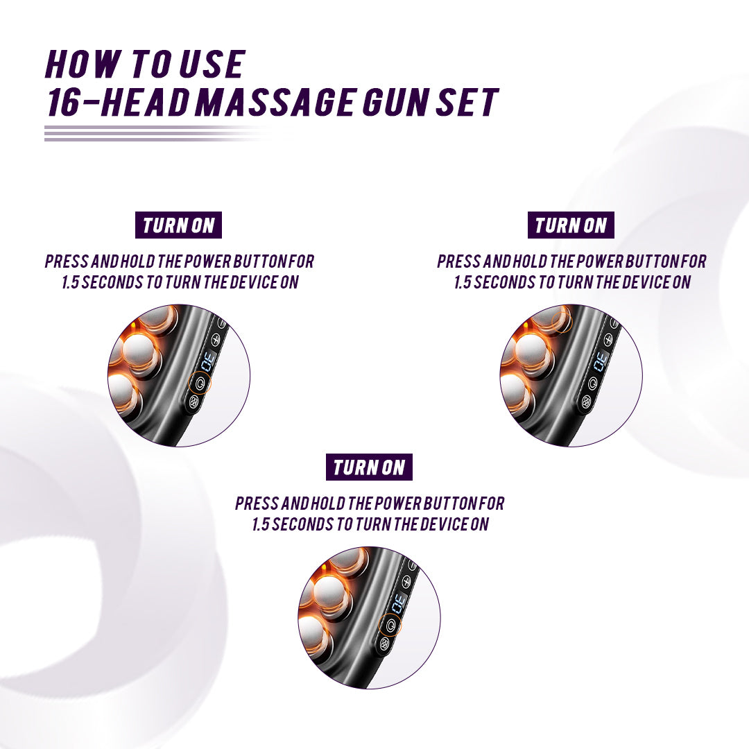 16-Head Muscle Massage Gun Deep Tissue Percussion Massager for Muscle Relaxation & Recovery