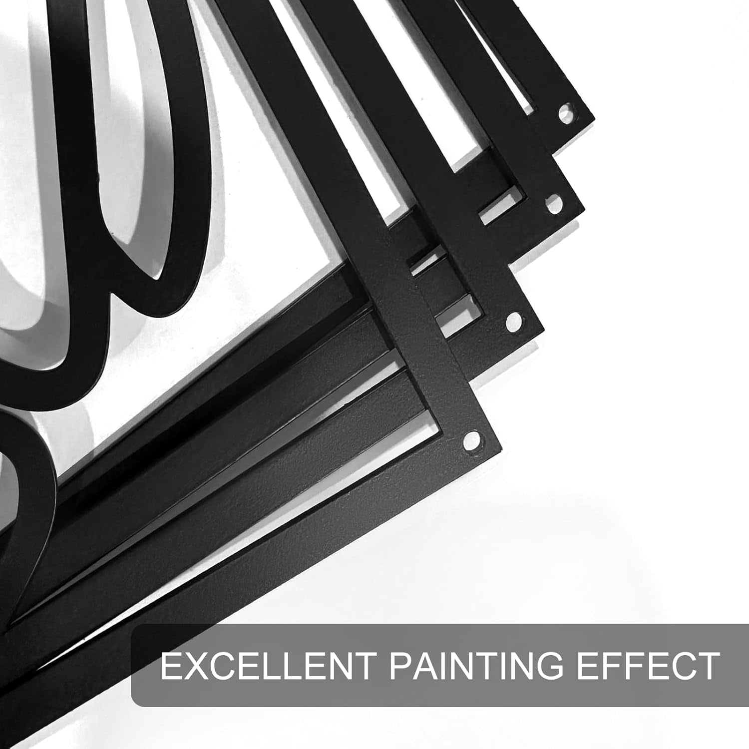 Black Abstract Metal Wall Art: Minimalist 4-Pack Decor