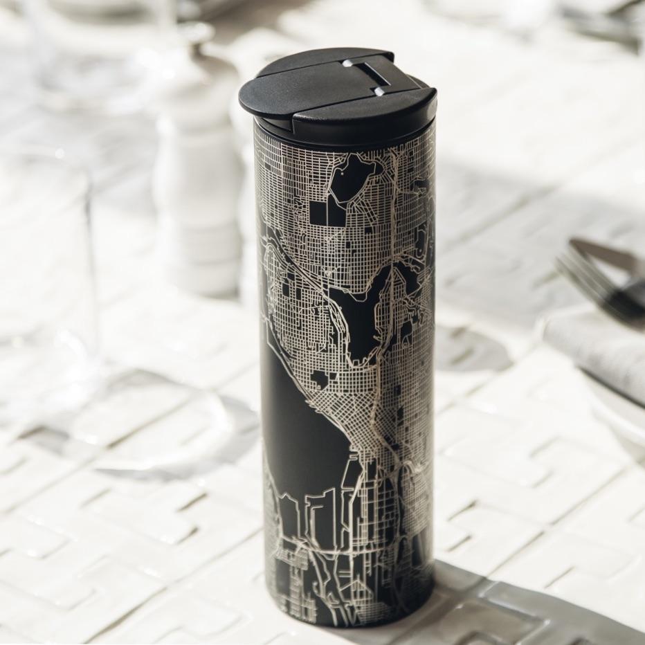 Dover - Delaware Map Tumbler in Matte Black