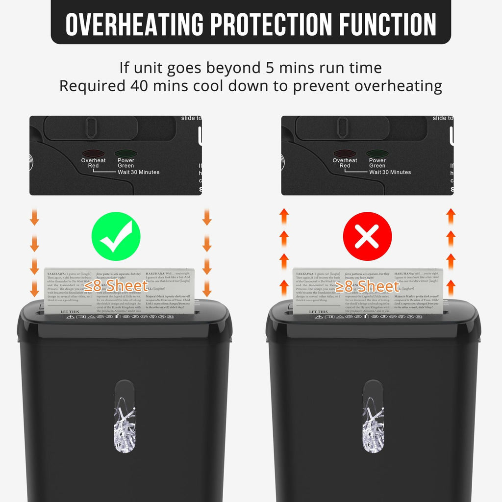 Woolsche Home Office Paper Shredder-10-Sheet Strip Cut with