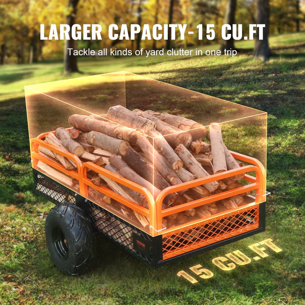VEVOR Heavy Duty Steel ATV Dump Trailer, 1500-Pound Load Capacity 15