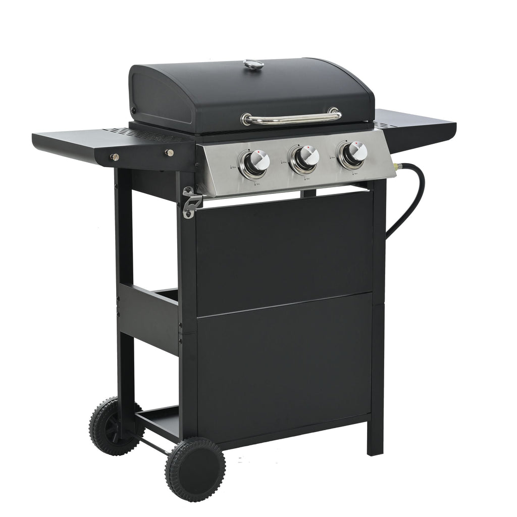Propane Gas Grill 4 Burner Barbecue Grill, Stainless Steel 34,000 BTU