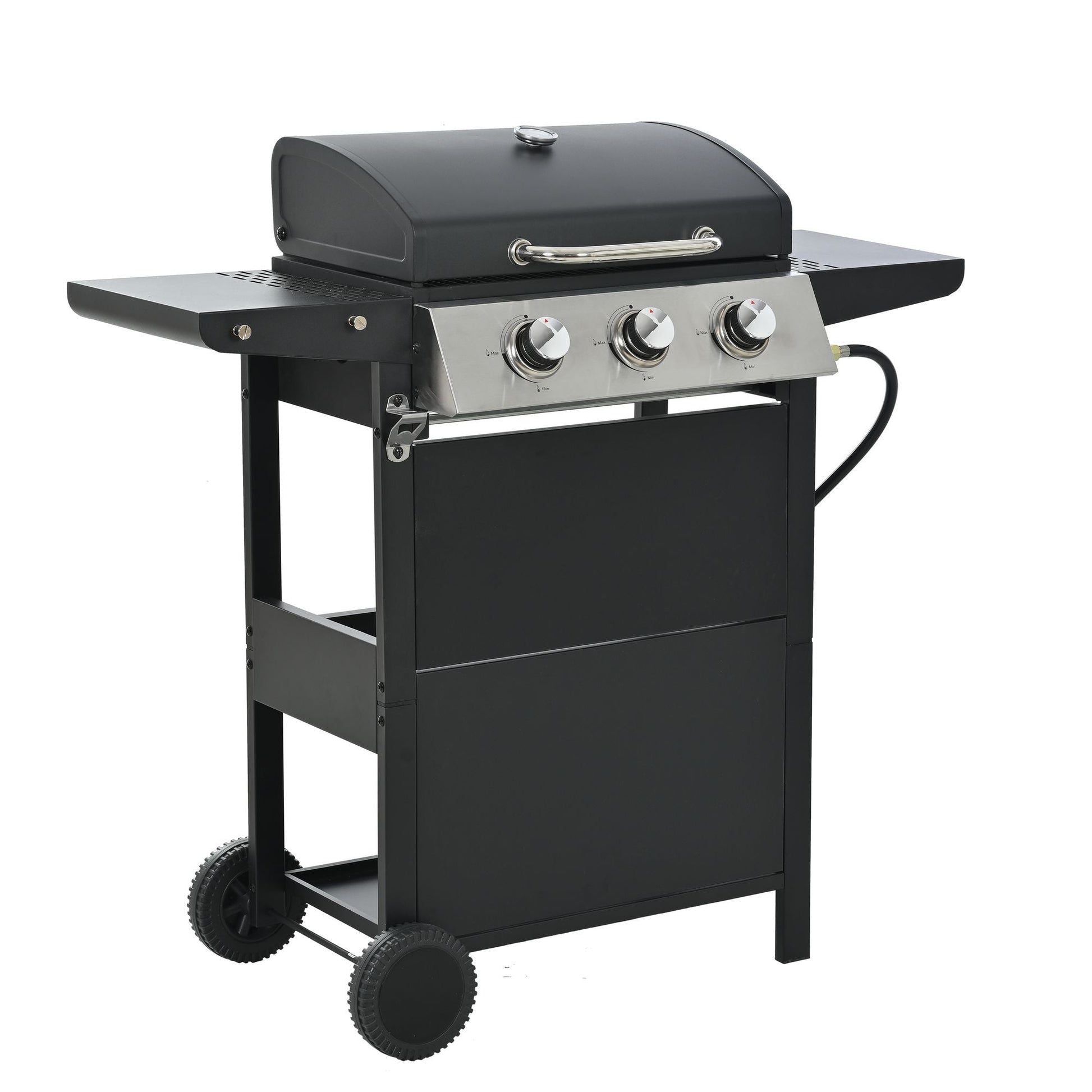 Propane Gas Grill 4 Burner Barbecue Grill, Stainless Steel 34,000 BTU