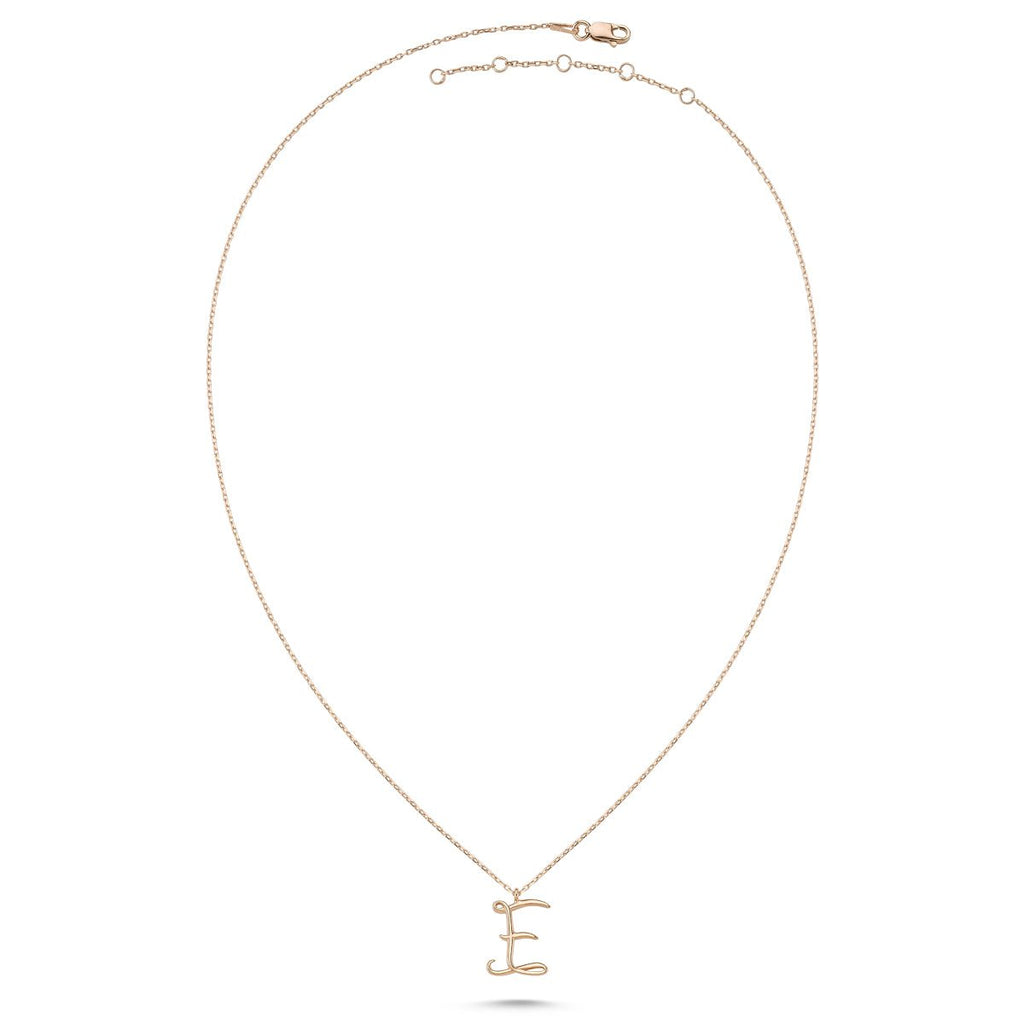 E Letter Mini Initial Silver Necklace