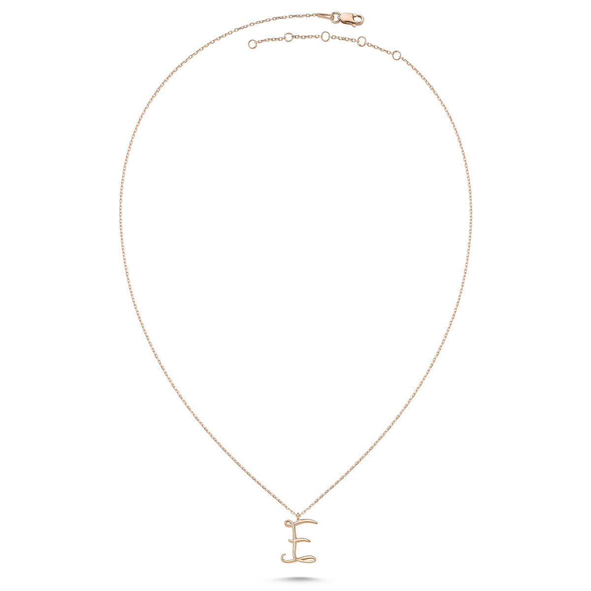E Letter Mini Initial Silver Necklace