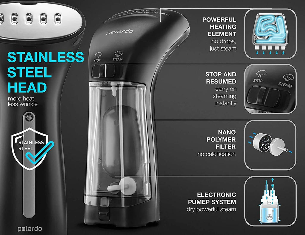 Steamer for Clothes Hand Held Portable Travel Garment Steamer Metal