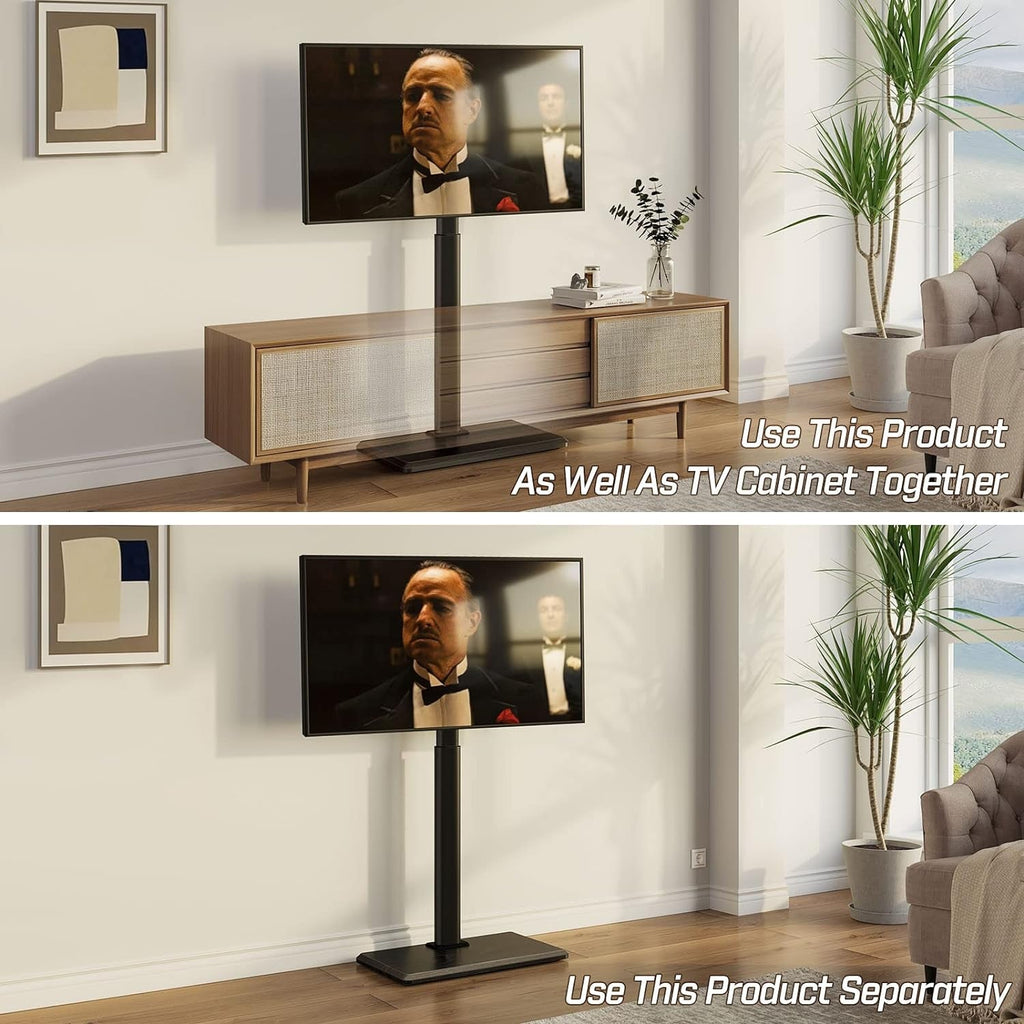 TV Stand with Power Outlet, Universal Floor TV Stand for 32-75 Inch