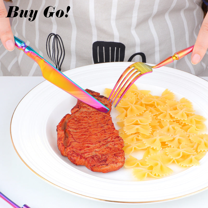 Stainless Steel Cutlery New Color Restaurant Small Waist Cutlery