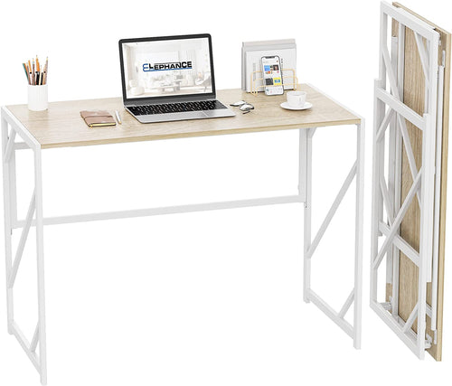 Folding Desk Writing Computer Desk for Home Office, No-Assembly Study