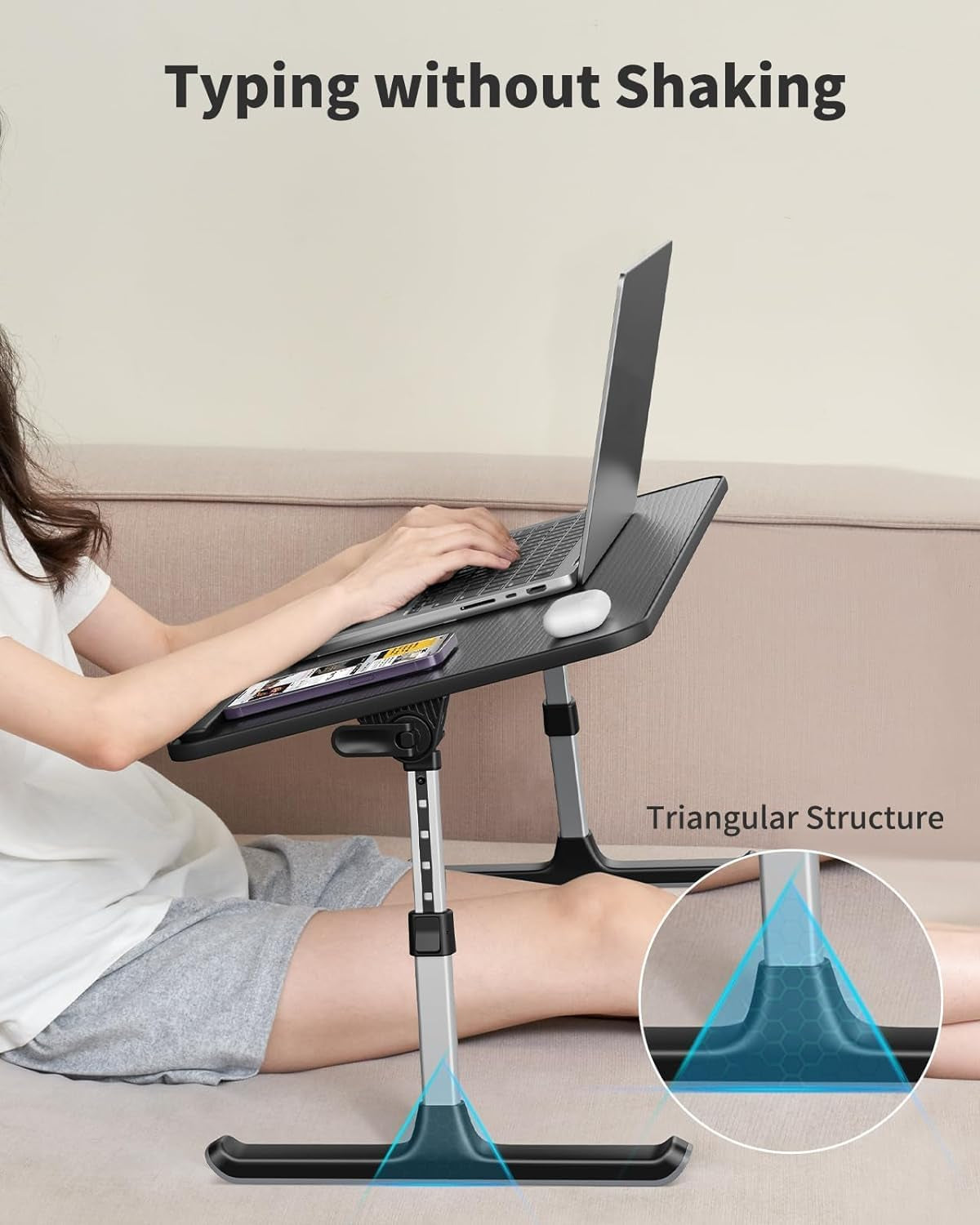 Laptop Desk for Bed,  Height & Angle Adjustable Laptop Stand for Bed,