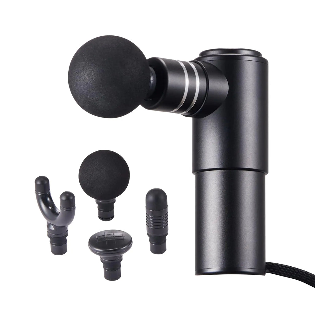 VEVOR Massage Gun Deep Tissue Percussion Mini Muscle for Athletes - with 4 Speed Levels & 4 Massage Heads 12V 2500mAh Batteries Handheld for Pain Relief Muscle Relaxation