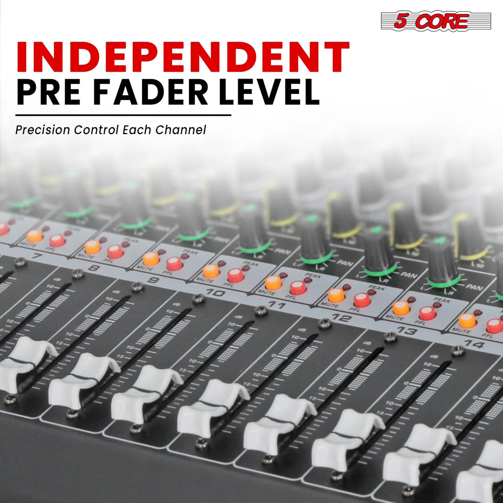 Audio Mixer 12 Channel DJ Equipment with Bluetooth USB Console Sound