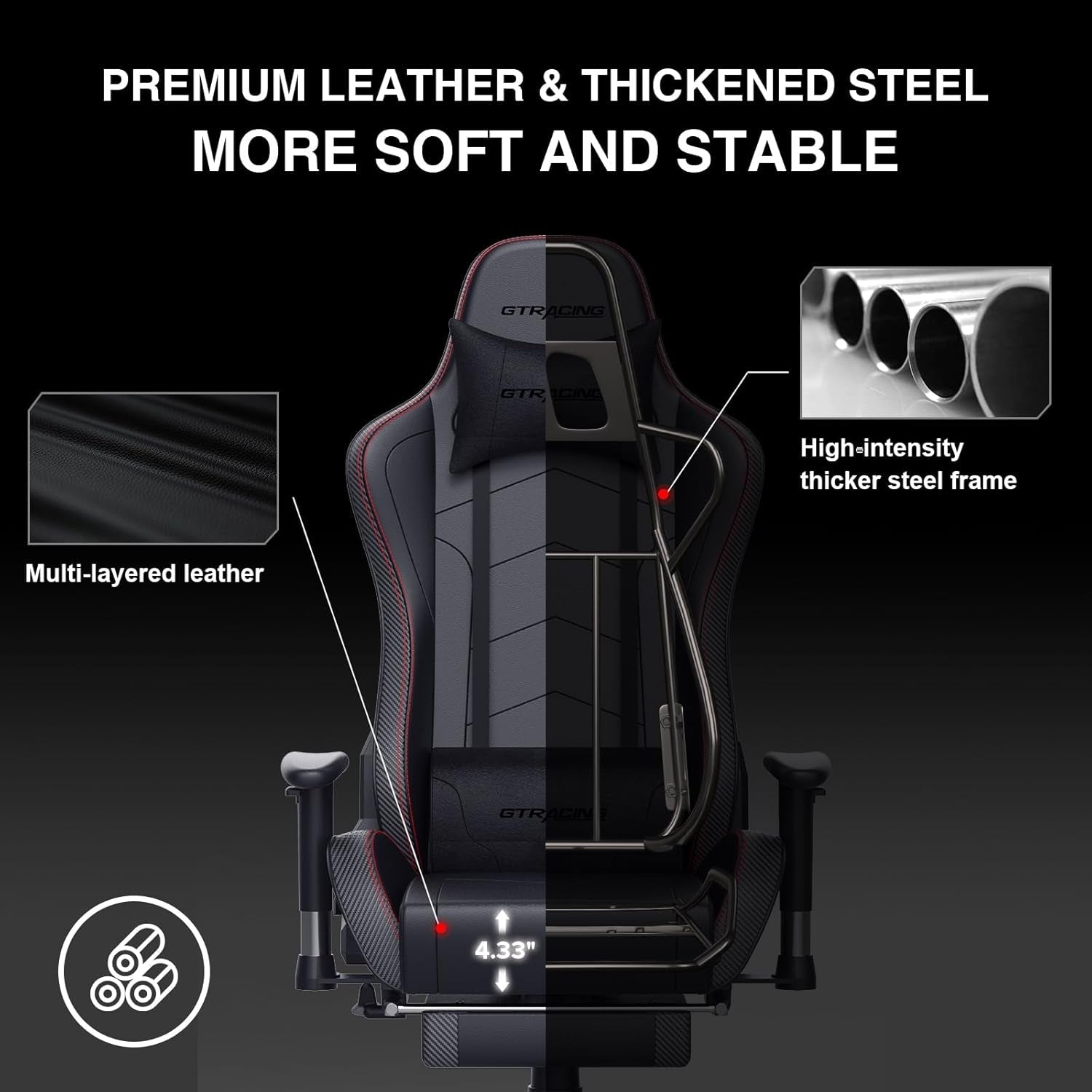 Gaming Chair With Footrest And Speakers Ergonomic Design
